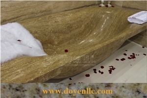 Beige Travertino Romano Bathtub & Walling Tile,Travertino Romano Travertine Bathtubs