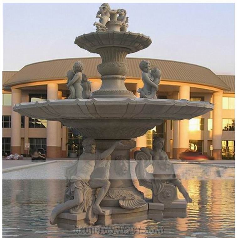 Stone Fountain Carved Granite Water Sculptured Fountains