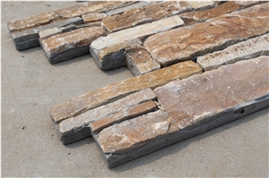 China Yellow Slate Culture Stone,Stack Stone,Wall Cladding Panel,Cement Ledgestone