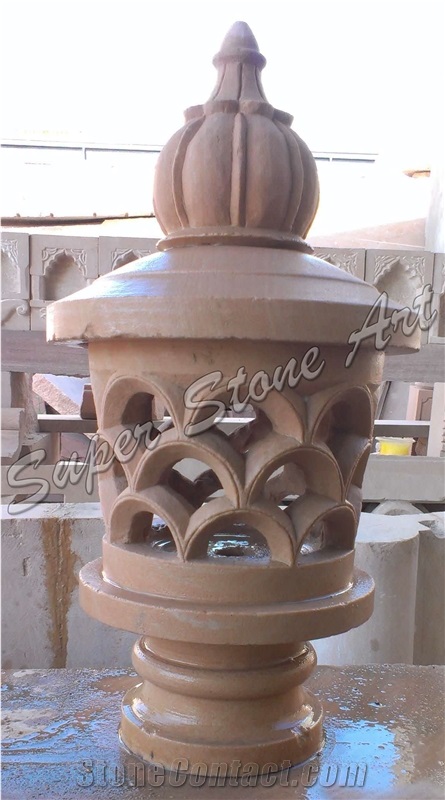 Lamp, Lanterns, Lanterns Suplier, Jodhpur Pink Sandstone Lanterns, Post Lamps, Stone Post Lamps, Garden Lamps, Night Lamps