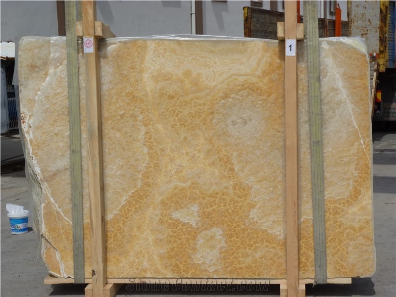 Orange Onyx Slabs , Turkey Yellow Onyx