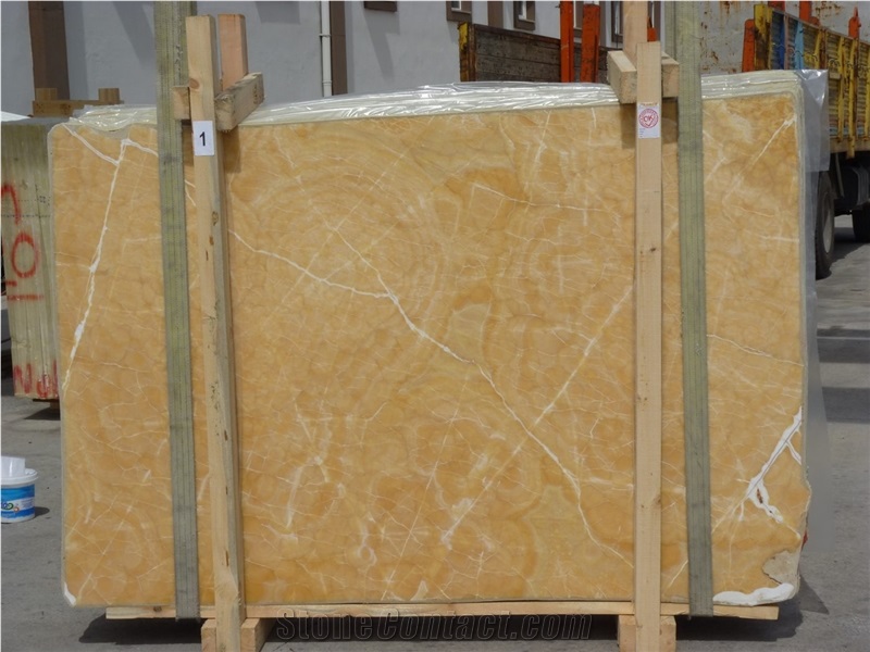 Orange Onyx Slabs , Turkey Yellow Onyx
