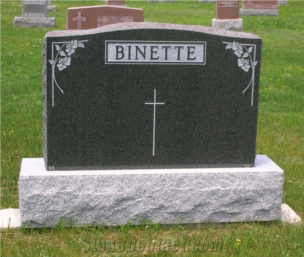 Hand Made Black Tombstone, Shanxi Black Granite Headstone
