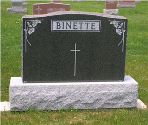 Hand Made Black Tombstone, Shanxi Black Granite Headstone
