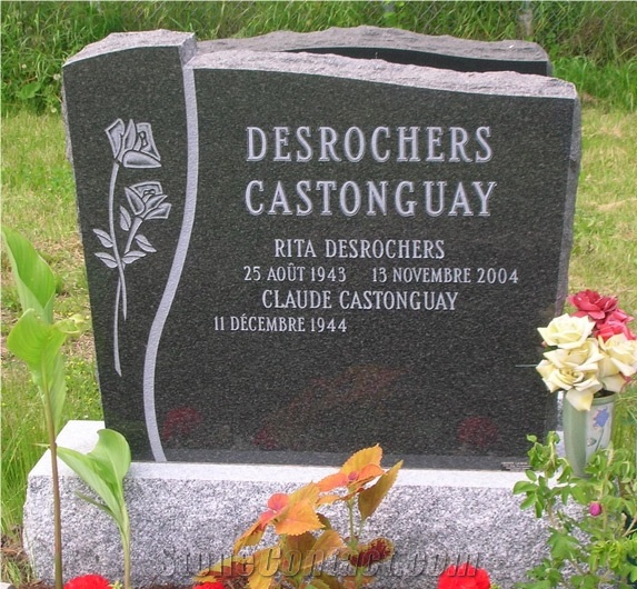 Hand Made Black Tombstone, Shanxi Black Granite Headstone