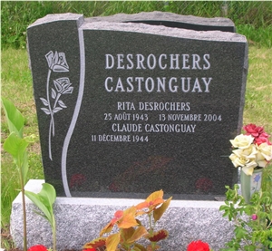 Hand Made Black Tombstone, Shanxi Black Granite Headstone