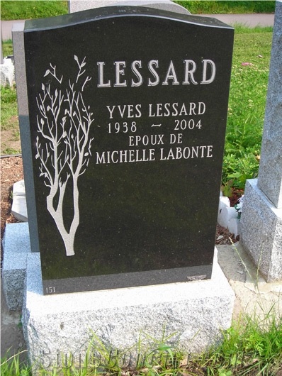 Hand Made Black Tombstone, Shanxi Black Granite Headstone
