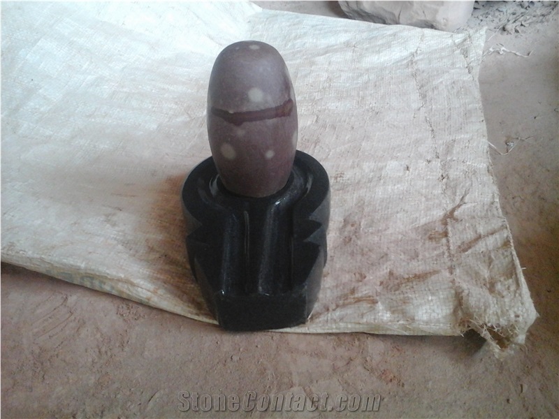 Banalinga Shivling Of Narmada River in India, Colored Banalinga Shivling Stone Artifacts & Handcrafts