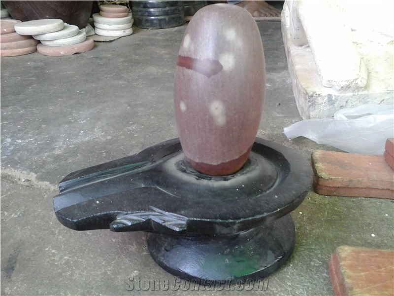 Banalinga Shivling Of Narmada River in India, Colored Banalinga Shivling Stone Artifacts & Handcrafts