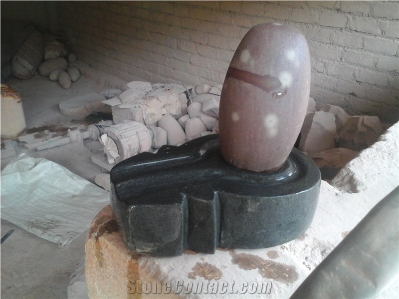 Banalinga Shivling Of Narmada River in India, Colored Banalinga Shivling Stone Artifacts & Handcrafts