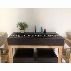 Blue Limestone Large Basin with Faucet Hole