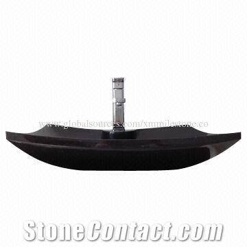 Mongolia Black Granite Bathroom Sink with Faucet Hole