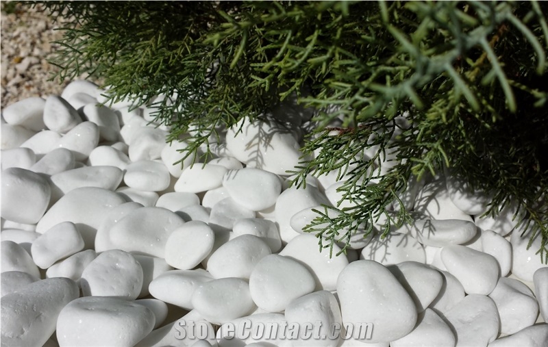 Santorini White Premium Marble Pebbles