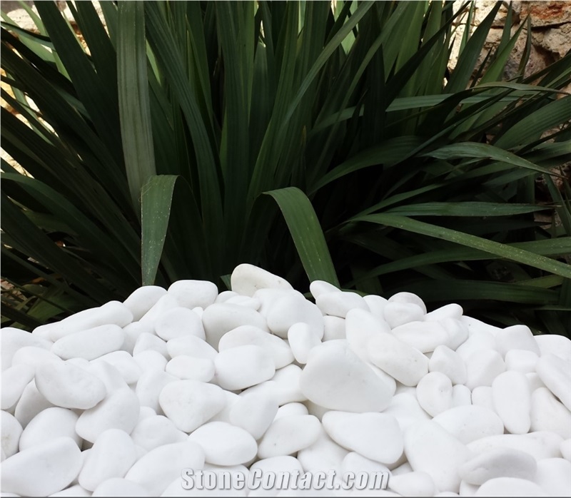Santorini White Premium Marble Pebbles