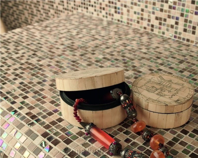 Jaipur Mix Of Stone and Glass Pieces Mosaic