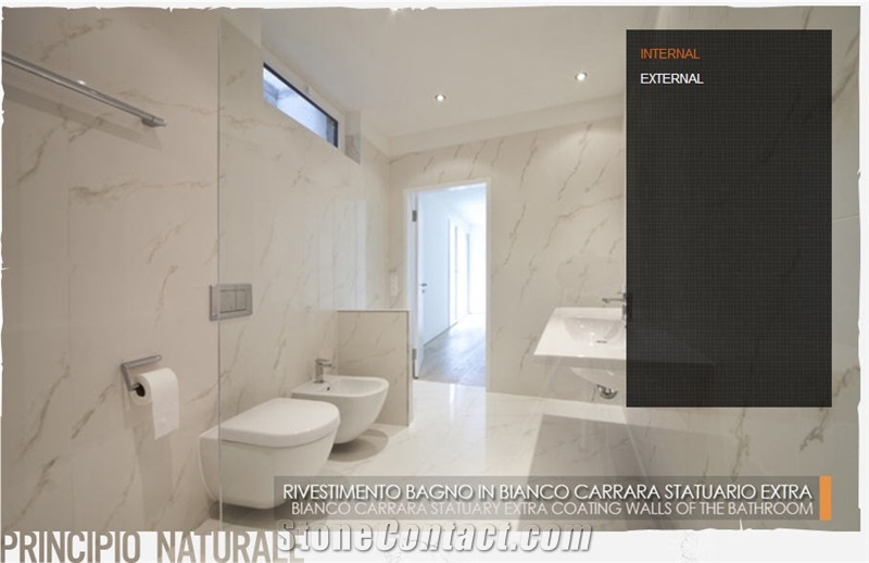 Bianco Carrara Statuary Extra Bathroom Design