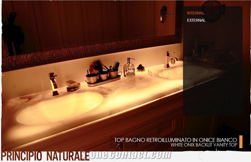 White Onix Backlit Vanity Top