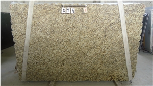 Yellow Santa Cecilia Granite Slabs, Yellow Granite Slabs