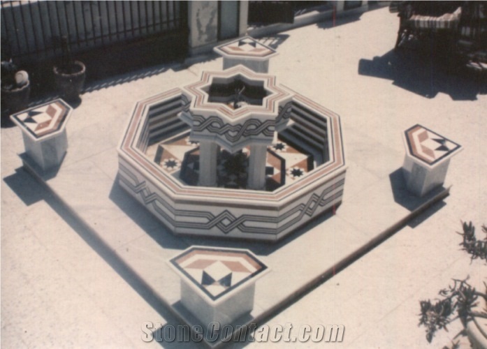Waterjet Inlay Arabic Line Fountains