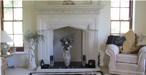 Westwood Bath Stone Carved Fireplace, Westwood Bath Stone Limestone Fireplaces