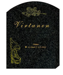 Engraved Karelia Black Granite Headstone