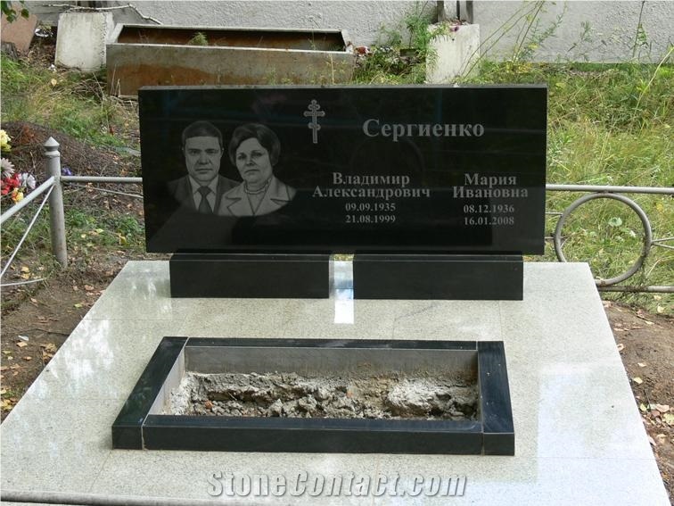 Black Gabbro, Karelia Black Granite Tombstones