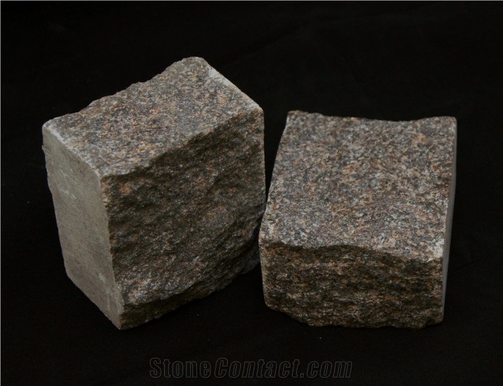 Kupetsky Gabbro Paving Stone, Kupetsky Granite Cube Stone, Kupetskoe Brown Granite Paving Stone