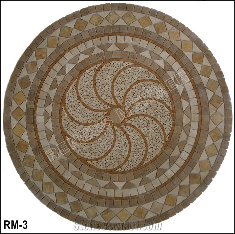 Travertine Mix Mosaic Medallion