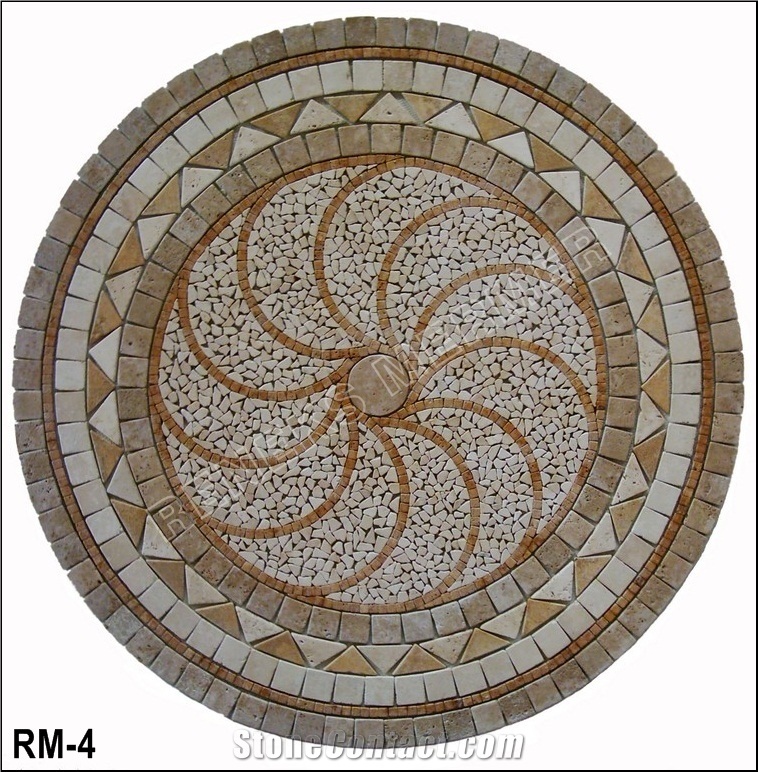 Travertine Mix Mosaic Medallion