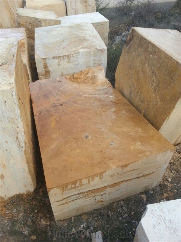 Golden Travertine(Yellow Travertine,Giallo Travertine,Amarillo Travertine) Block