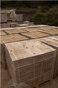 Yellow (Golden,Amarillo,Giallo) Travertine Blocks, Slabs, Tiles, Antea Yellow Travertine Block
