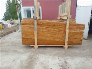 Yellow (Golden,Amarillo,Giallo) Travertine Blocks, Slabs, Tiles, Antea Yellow Travertine Block