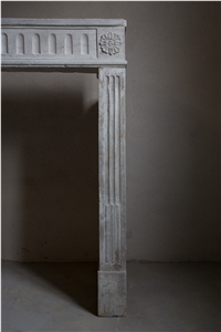 French Limestone Antique Lodewijk Xvi Style Fireplace, Saint Corneille Blanc White Limestone Fireplaces