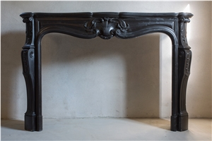 Oderen Black Antique Marble Fireplace