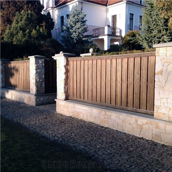 Split Face Sandstone Masonry, Garden Wall, Gate Post Wall