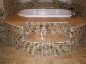 1x1 Green Onyx Polished Mosaic Tiles, Pakistan Green Onyx Polished Mosaic
