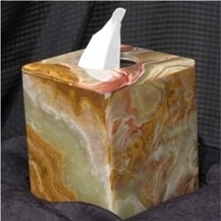 Green Onyx Stone Bathroom Accessory Set 4pc, Multicolor Green Onyx Bath Accessories