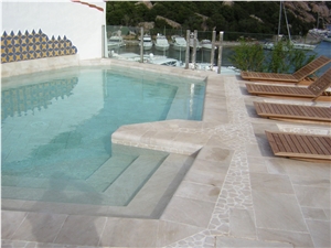 Orosei Light Veined, Orosei Venato Chiaro Pool Coping, Daino Venato Beige Marble Pool Coping
