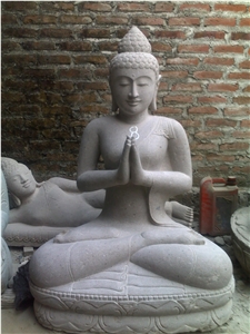 Budha, Stones Grey Basalt Sculpture & Statue