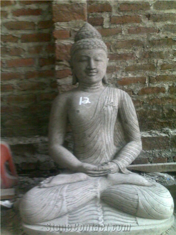 Budha, Stones Grey Basalt Sculpture & Statue
