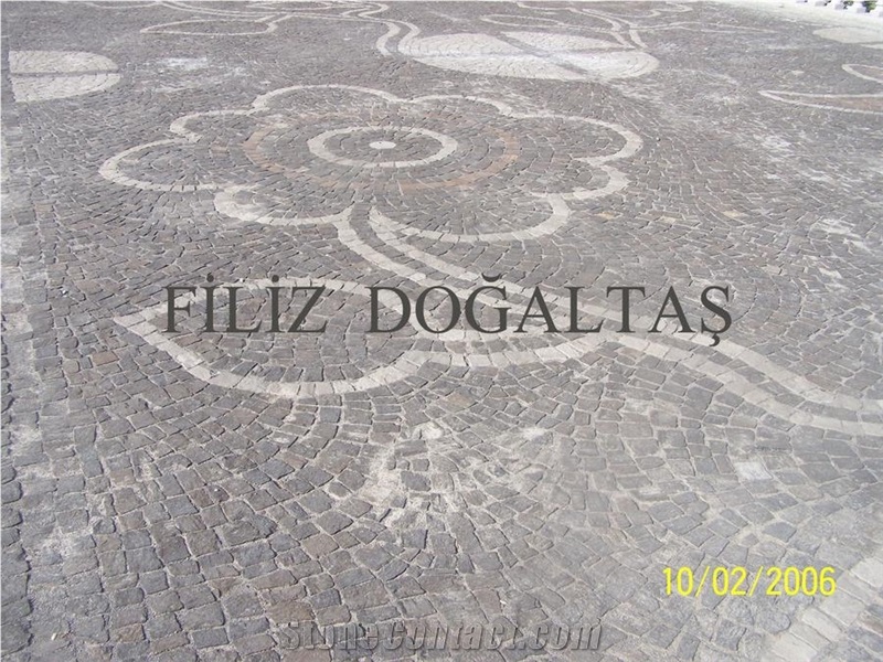 Gray Kayseri Stone Basalt Cobble Stone