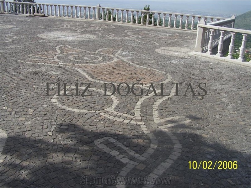 Gray Kayseri Stone Basalt Cobble Stone