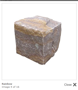 Rainbow Sandstone Cobbles, Multicolor Sandstone Cube Stone, Pavers