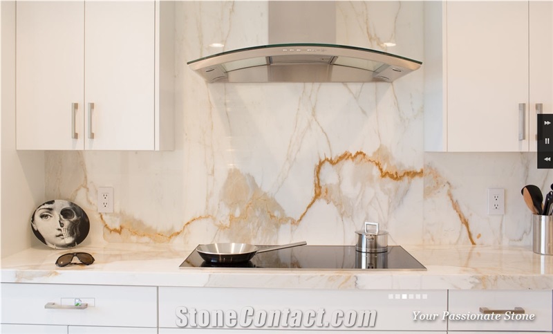 Calacatta Quartzite Kitchen Countertop