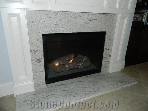 Cavalete White Granite Fireplace Design