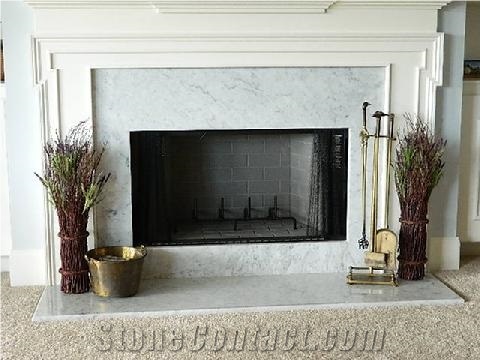 Cavalete White Granite Fireplace Design