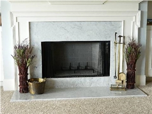 Cavalete White Granite Fireplace Design