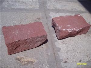 Kirchevo Sandstone Cobble Stone, Red Sandstone Cube Stone & Pavers
