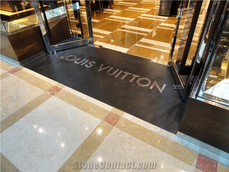 Water Jet Cutting Inlay Stone Into Stone, Metal Into Stone, Stone Into Terrazzo