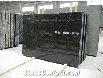 China Marquina Marble Slabs & Tiles, China Black Marble